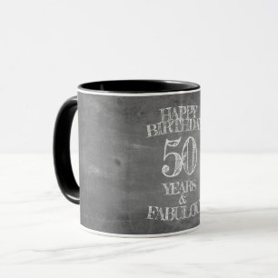 Mug Joyeux Anniversaire - 50 Ans & Fabuleux