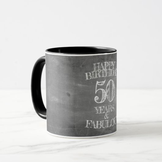 Mug Joyeux Anniversaire - 50 Ans & Fabuleux (Devant gauche)