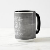 Mug Joyeux Anniversaire - 50 Ans & Fabuleux (Devant droit)
