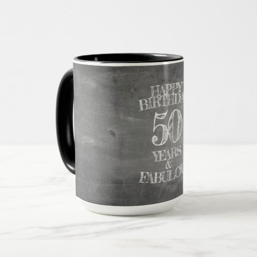 Mug Joyeux Anniversaire - 50 Ans & Fabuleux (Devant gauche)