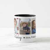 Mug Joyeux Anniversaire 5 Photo Collage noir et blanc (Centre)