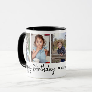 Mug Joyeux Anniversaire 5 Photo Collage noir et blanc