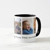 Mug Joyeux Anniversaire 5 Photo Collage noir et blanc (Devant droit)