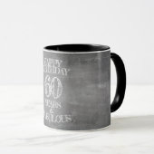 Mug Joyeux anniversaire - 60 ans & Fabuleux en chalkbo (Devant droit)