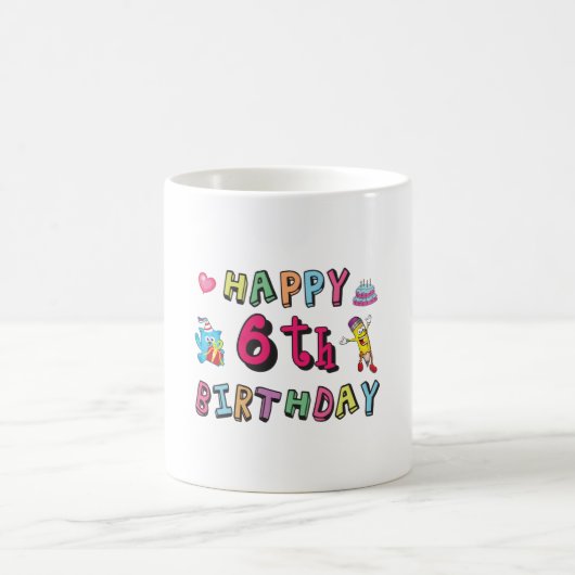 Mug Joyeux anniversaire 6 ans d'anniversaire (Centre)