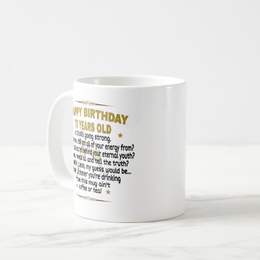 Mug  Joyeux anniversaire 70 ans (Devant gauche)