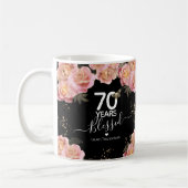 Mug Joyeux anniversaire 70 ans béni rose Floral (Gauche)