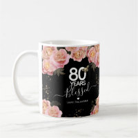 Joyeux anniversaire 80 ans béni café rose floral