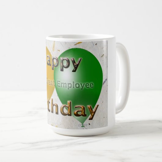 Mug Joyeux anniversaire à un grand employé (Devant droit)