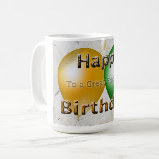 Mug Joyeux anniversaire à un grand employé (Devant gauche)