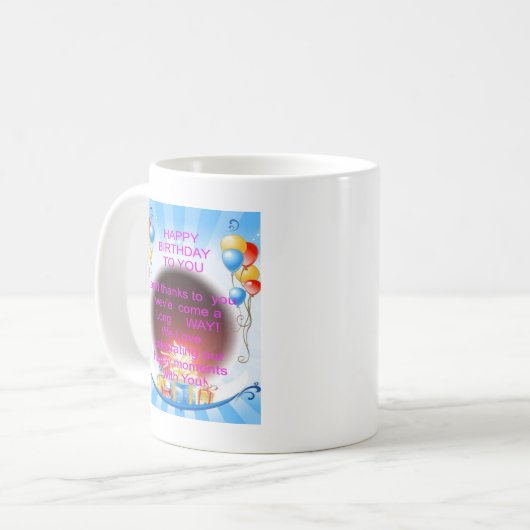 Mug Joyeux anniversaire à vous Art Imprimer (Devant gauche)