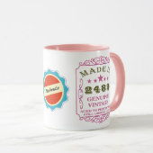 Mug Joyeux Anniversaire Ajouter Année Nom Date Vintage (Devant droit)