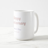 Mug Joyeux anniversaire ajouter nom rose gris pastel g (Devant droit)