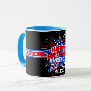 Mug Joyeux anniversaire Amérique 4 juillet indépendanc