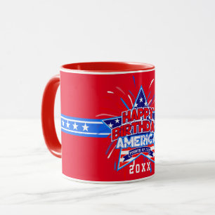 Mug Joyeux anniversaire Amérique 4 juillet Indépendanc