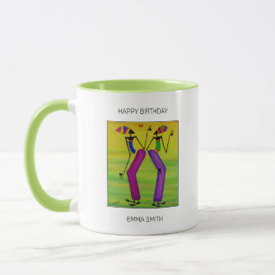 Mug Joyeux anniversaire, aquarelle joie et bonheur