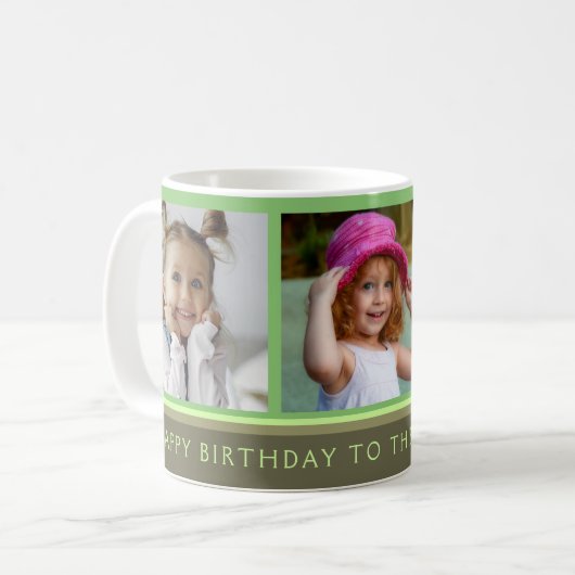 Mug Joyeux anniversaire au meilleur collage photo gran (Devant gauche)