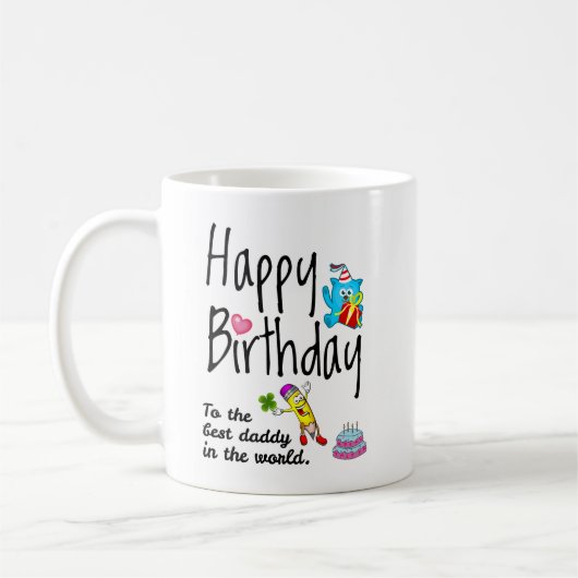 Mug Joyeux anniversaire au meilleur papa du monde (Gauche)