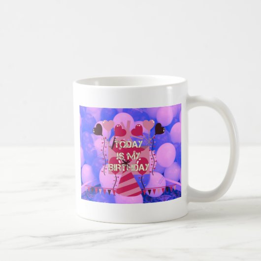 Mug Joyeux anniversaire aujourd'hui est mon anniversai (Droite)
