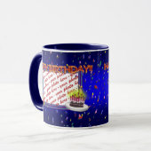 Mug Joyeux Anniversaire Avec Cadre Photo Confetti (Devant gauche)