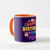 Mug Joyeux anniversaire avec gâteau et bougie (Devant gauche)