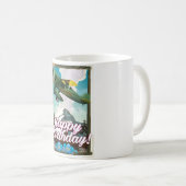 Mug Joyeux Anniversaire avion vintage ! (Devant droit)