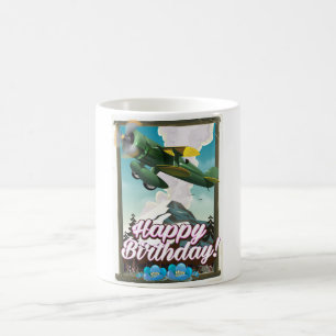 Mug Joyeux Anniversaire avion vintage !