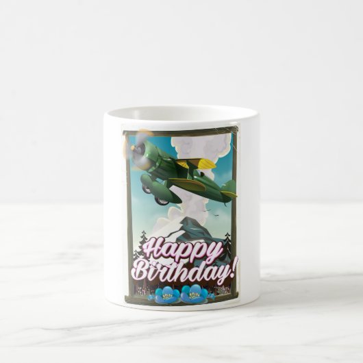 Mug Joyeux Anniversaire avion vintage ! (Centre)