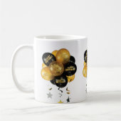 Mug Joyeux Anniversaire Ballons Noir Or (Gauche)