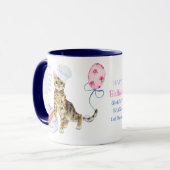 Mug Joyeux Anniversaire Bengale Chat Maman - Cadeau pe (Devant gauche)