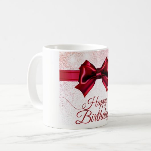 Mug Joyeux Anniversaire Bow (Devant gauche)