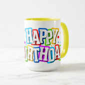 Mug Joyeux anniversaire Brown Haired Artist (Devant droit)