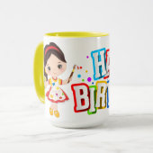 Mug Joyeux anniversaire Brown Haired Artist (Devant gauche)