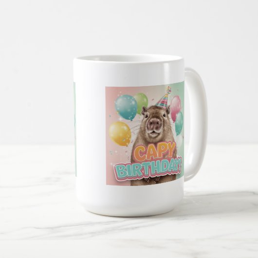 Mug Joyeux Anniversaire Capy ! (Devant droit)