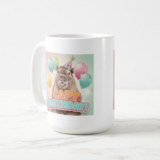 Mug Joyeux Anniversaire Capy ! (Devant gauche)