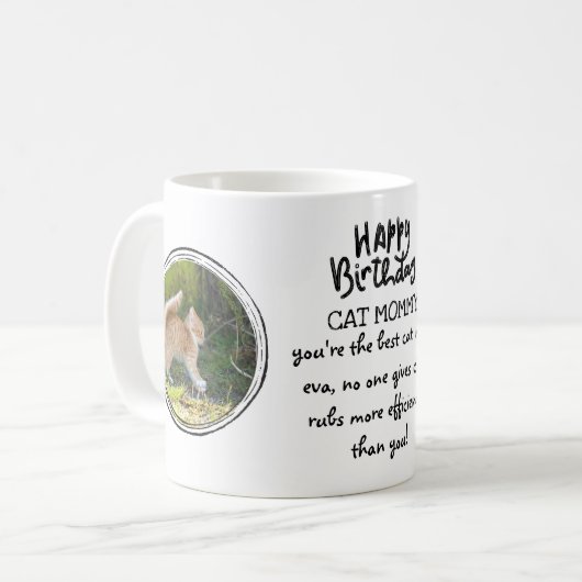 Mug Joyeux anniversaire CAT maman - AJOUTER 2 PHOTOS e (Devant gauche)