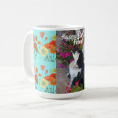 Mug Joyeux Anniversaire Chat Orange Poppy Femmes Nom M (Devant gauche)