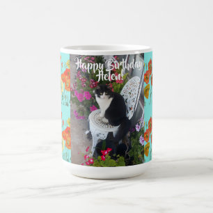 Mug Joyeux Anniversaire Chat Orange Poppy Femmes Nom M
