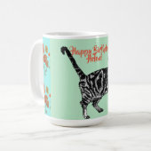 Mug Joyeux Anniversaire Chat Orange Poppy Femmes Nom M (Devant gauche)