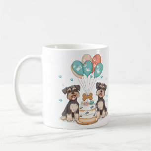Mug Joyeux Anniversaire Chiens Schnauzer