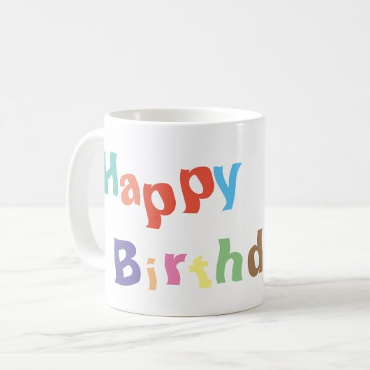 Mug Joyeux anniversaire coloré (Devant gauche)