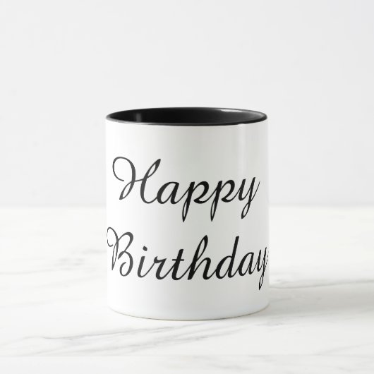 Mug Joyeux Anniversaire couleur noire (Centre)