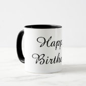 Mug Joyeux Anniversaire couleur noire (Devant gauche)