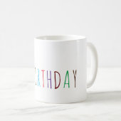 Mug Joyeux Anniversaire couleur police (Devant droit)
