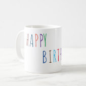 Mug Joyeux Anniversaire couleur police (Devant gauche)