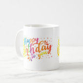 Mug Joyeux anniversaire - couleurs arc-en-ciel Anniver (Devant gauche)