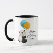Mug Joyeux Anniversaire Cute Panda Nom personnalisé (Gauche)