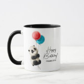 Mug Joyeux Anniversaire Cute Panda Nom personnalisé (Gauche)