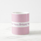 Mug Joyeux anniversaire de conception rose et pourpre (Centre)