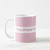 Mug Joyeux anniversaire de conception rose et pourpre (Gauche)